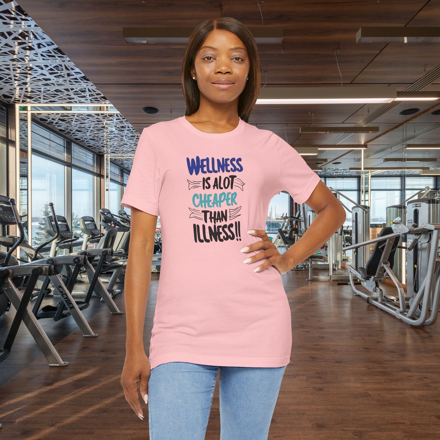 Wellness Awareness Unisex Tee - Wellness Is Alot Cheaper Than Illness!! - Design - S - 3XL - Motivational Health T-Shirt for Self-Care Enthusiasts - Gift for Wellness Events - Positive Vibe Shirt -  [...]
