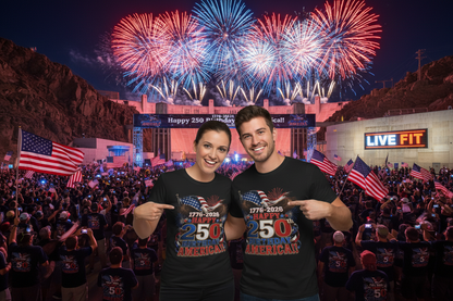 Happy 250th Birthday America T-Shirt | 1776-2026 Patriotic Eagle Flag & Fireworks Tee