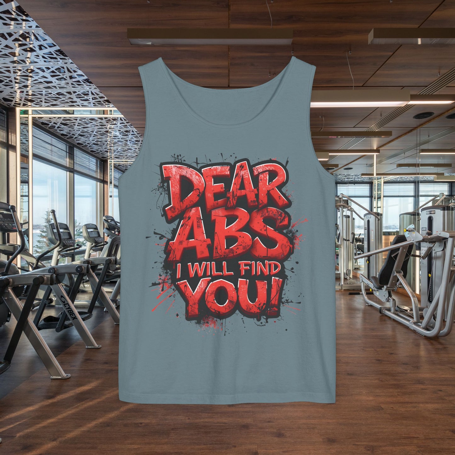 Dear Abs I Will Find You! - Garment-Dyed Tank Top - Funny Gym Tank - Unisex Fitness Apparel - XS-3XL