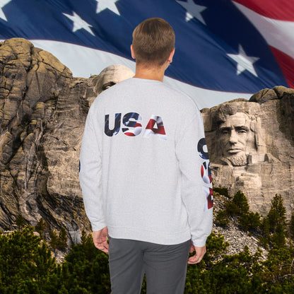Patriotic USA Red White Blue - Crewneck Sweatshirt - Unisex Pullover - S-5XL