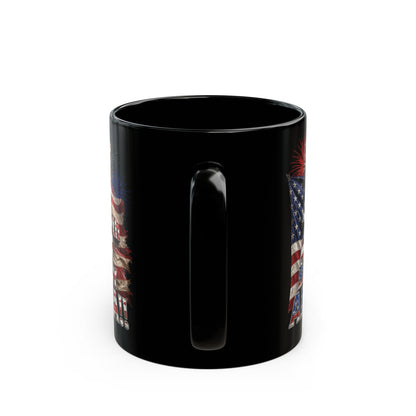 Happy 250th Birthday America Black Mug – Happy 250th Anniversary USA Patriotic Coffee Cup