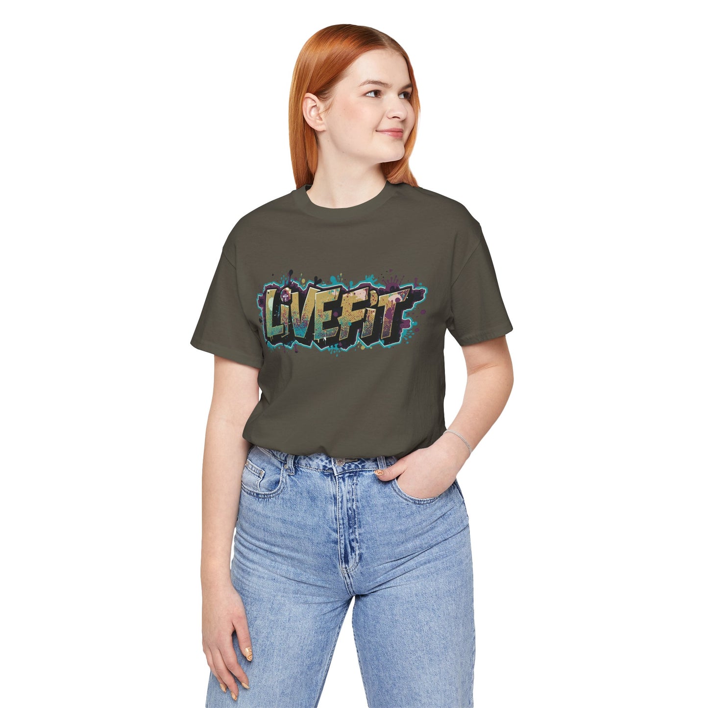 LIVE FIT Graphic Fitness Tee - Motivational Workout Apparel