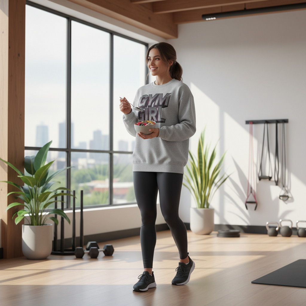 Gym Girl Crewneck Sweatshirt - Stylish Fitness Apparel - Women's Workout Sweatshirt - S-4XL