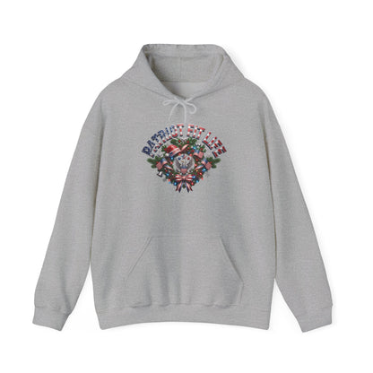 Patriot Fit Life Christmas Gym Hoodie - Eagle Barbell Wreath Americana Graphic | Unisex S-5XL