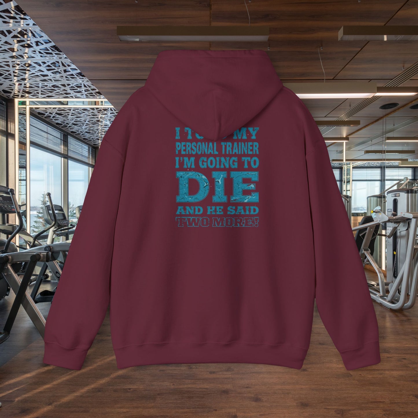 Funny - I Told My Personal Trainer That I'm Going To Die And He Said Two More!  - Design - Workout Hoodie - Sizes - S - 5XL - Gym Humor Sweatshirt - Personal Trainer Gift - Fitness Motivational Apparel