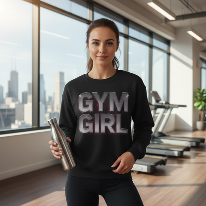 Gym Girl Crewneck Sweatshirt - Stylish Fitness Apparel - Women's Workout Sweatshirt - S-4XL