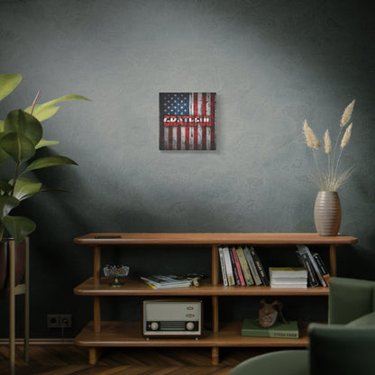 Grateful American Flag Wall Art | Patriotic Canvas Decor, Home Wall Decor, Inspirational Gift, 4th of July Decoration, Veteran's Day