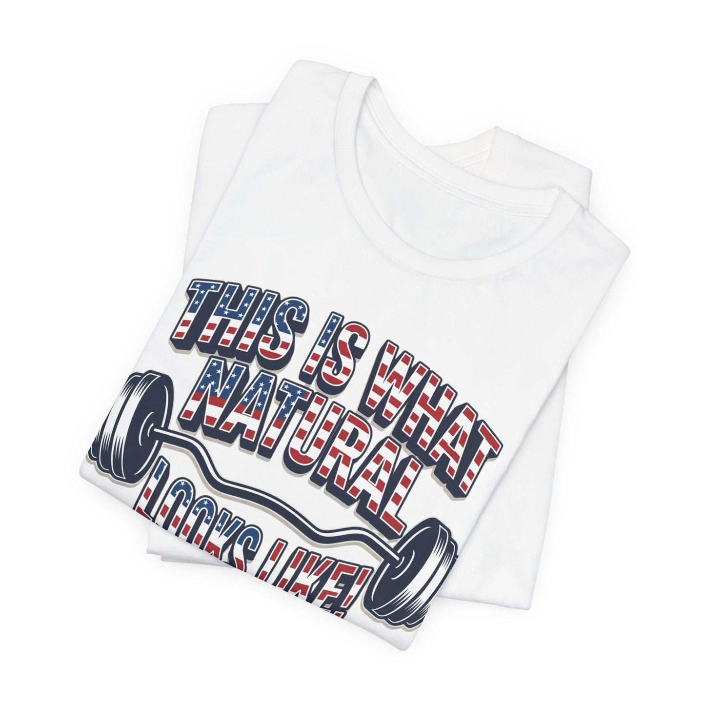 Natural Looks American Flag Gym T-Shirt | Motivational Weightlifting Tee