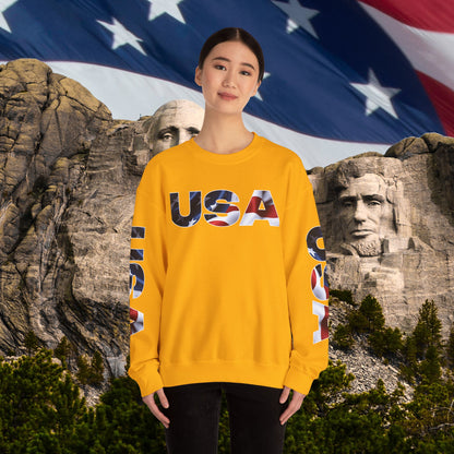 Patriotic USA Crewneck Sweatshirt - Unisex Heavy Blend - American Pride - National Pride Gift - S-5XL