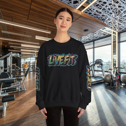 Live Fit Crewneck Sweatshirt - Trendy Fitness Apparel -  Unisex Casual Wear -  Sports Gift -  Workout Fashion -  Street Style Sweatshirt -