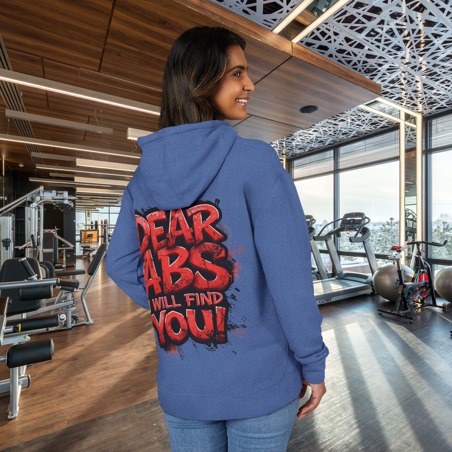 Dear Abs I Will Find You! - Unisex French Terry Hoodie - Motivational Fitness Apparel -