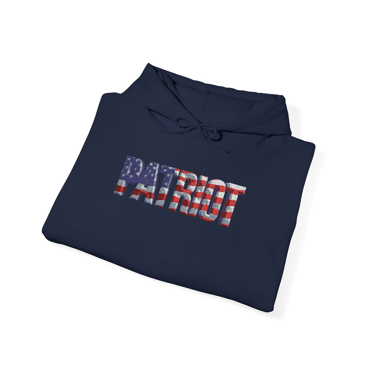 Patriot Flag Hoodie — American Flag Embroidered 'PATRIOT' Graphic Sweatshirt - Patriot Fit Life