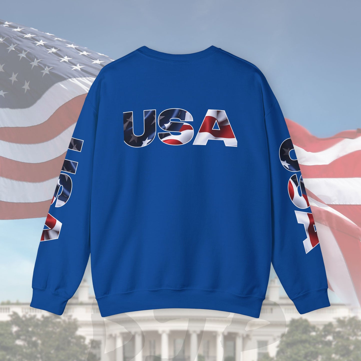 Patriotic USA Red White Blue - Crewneck Sweatshirt - Unisex Pullover - S-5XL