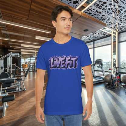 Live Fit Unisex Tee -  Fitness Shirt -  Motivational Graphic Tee -  Workout Apparel -  Casual Wear -  Gift for Gym Lovers -  Active Lifestyle -