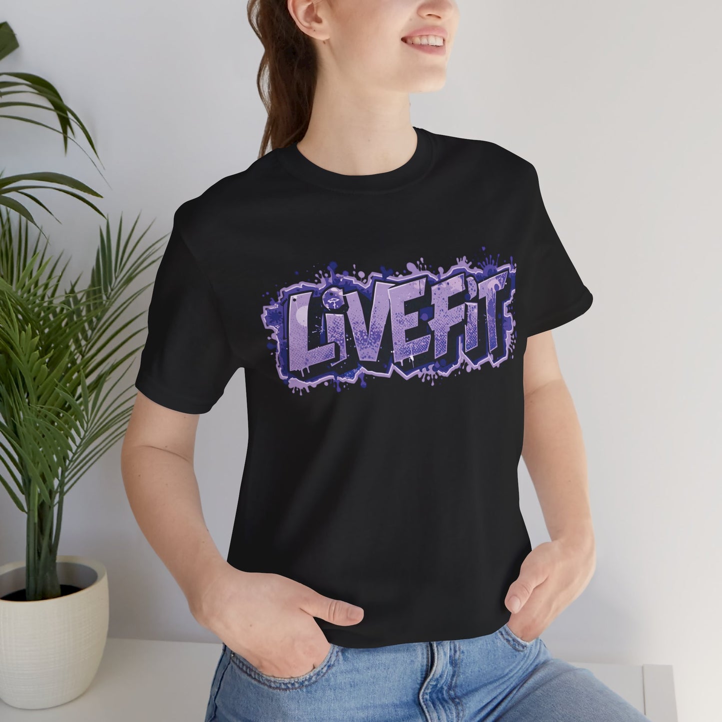 Live Fit Unisex Tee -  Fitness Shirt -  Motivational Graphic Tee -  Workout Apparel -  Casual Wear -  Gift for Gym Lovers -  Active Lifestyle -