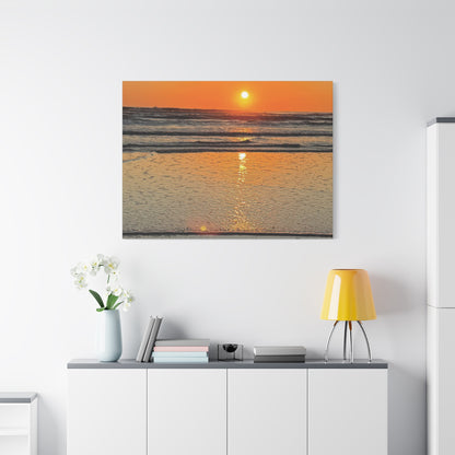 Stunning Sunset Beach Canvas Print, Ocean Decor, Wall Art, Home Decor, Coastal Artwork for Living Room