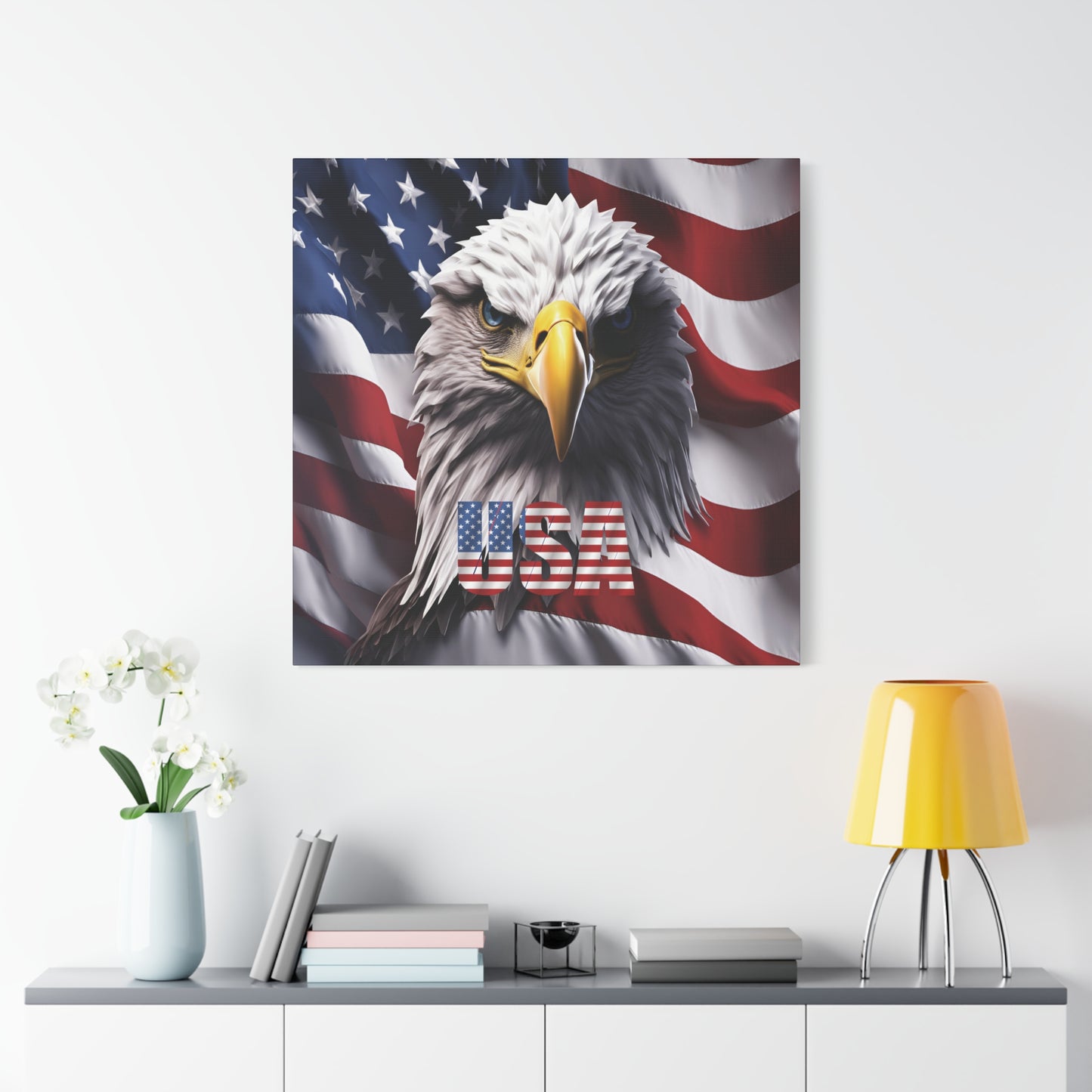 American Eagle Canvas Wall Art - Patriotic Flag Decor - USA Pride
