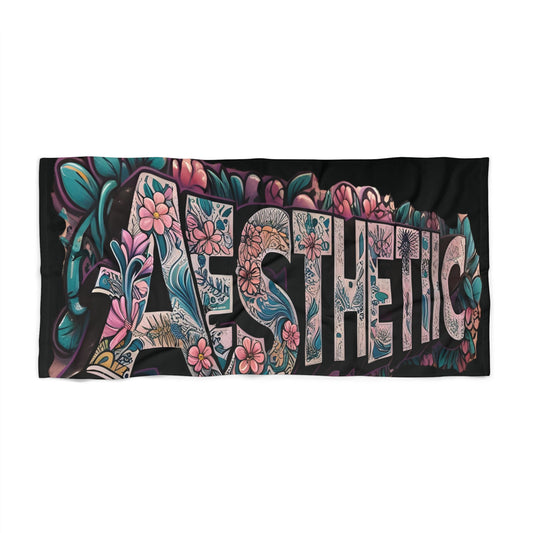 Aesthetic  Floral  Beach  Towel - Vibrant  Design  for  Summer  Fun