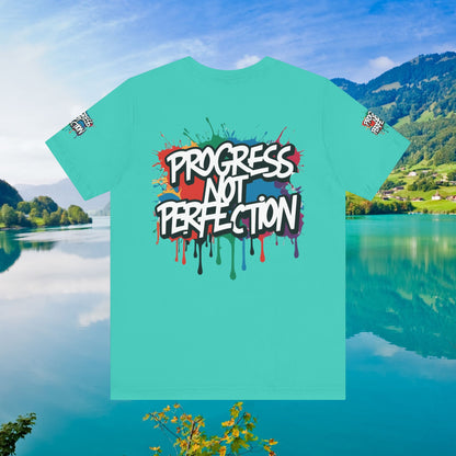 💥 Vibrant   💥   Eye-catching   💥   Motivational    💥 All  Over Print   💥 Unisex T-shirt  💥   Progress  Not  Perfection   💥  Art-Inspired   💥  Apparel  💥  Sizes  XS  x  4XL 💥