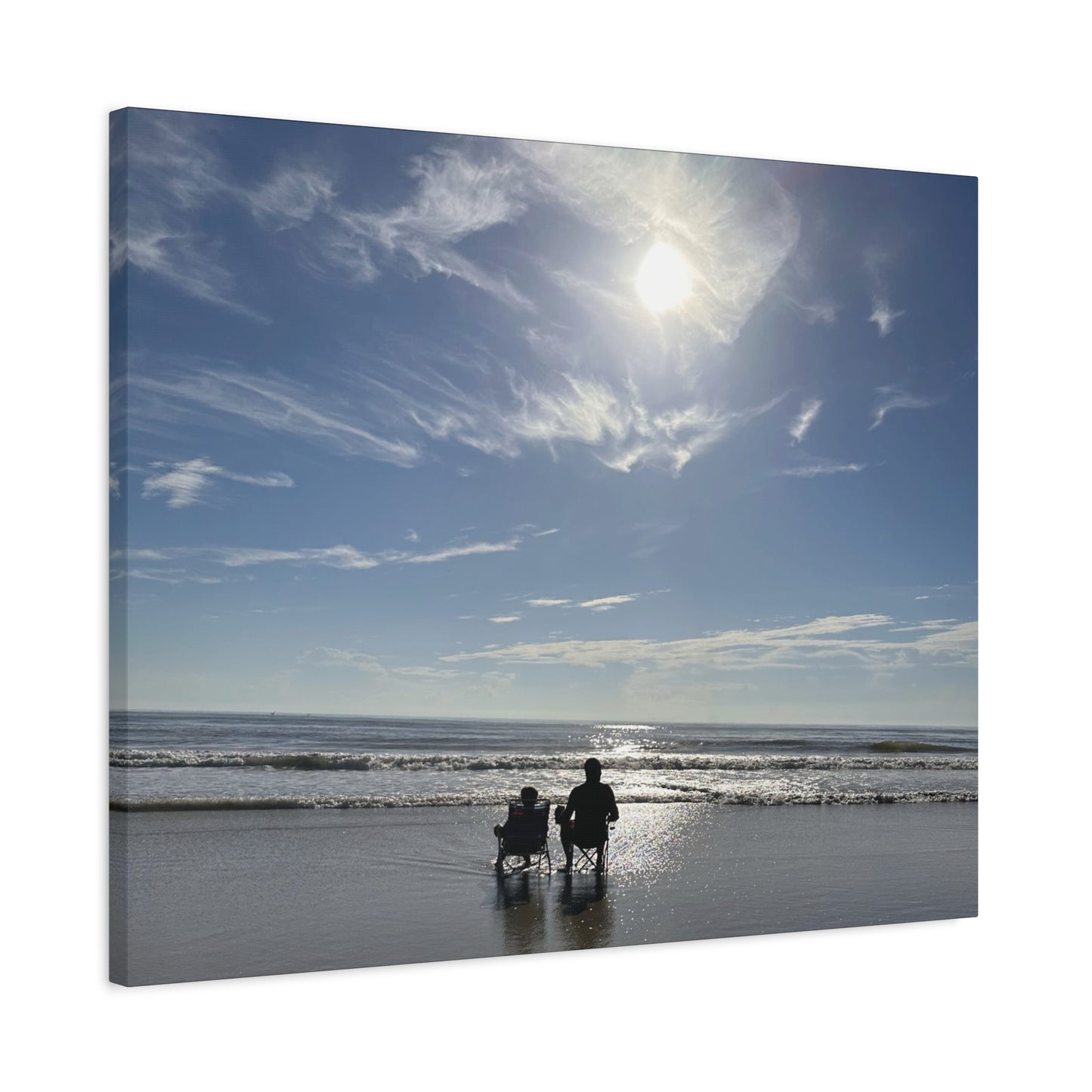 Beach Sunset Canvas Art, Stretched Canvas Print, Coastal Home Decor, Ocean Wall Art, Serene Landscape Painting