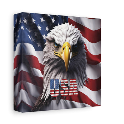 American Eagle Canvas Wall Art - Patriotic Flag Decor - USA Pride