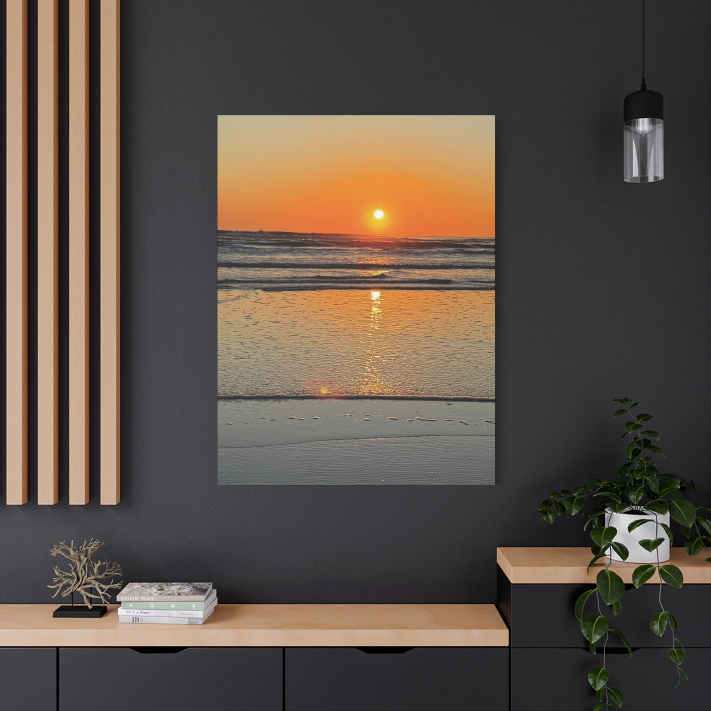 Stunning Sunset Beach Canvas Print, Ocean Decor, Wall Art, Home Decor, Coastal Artwork for Living Room