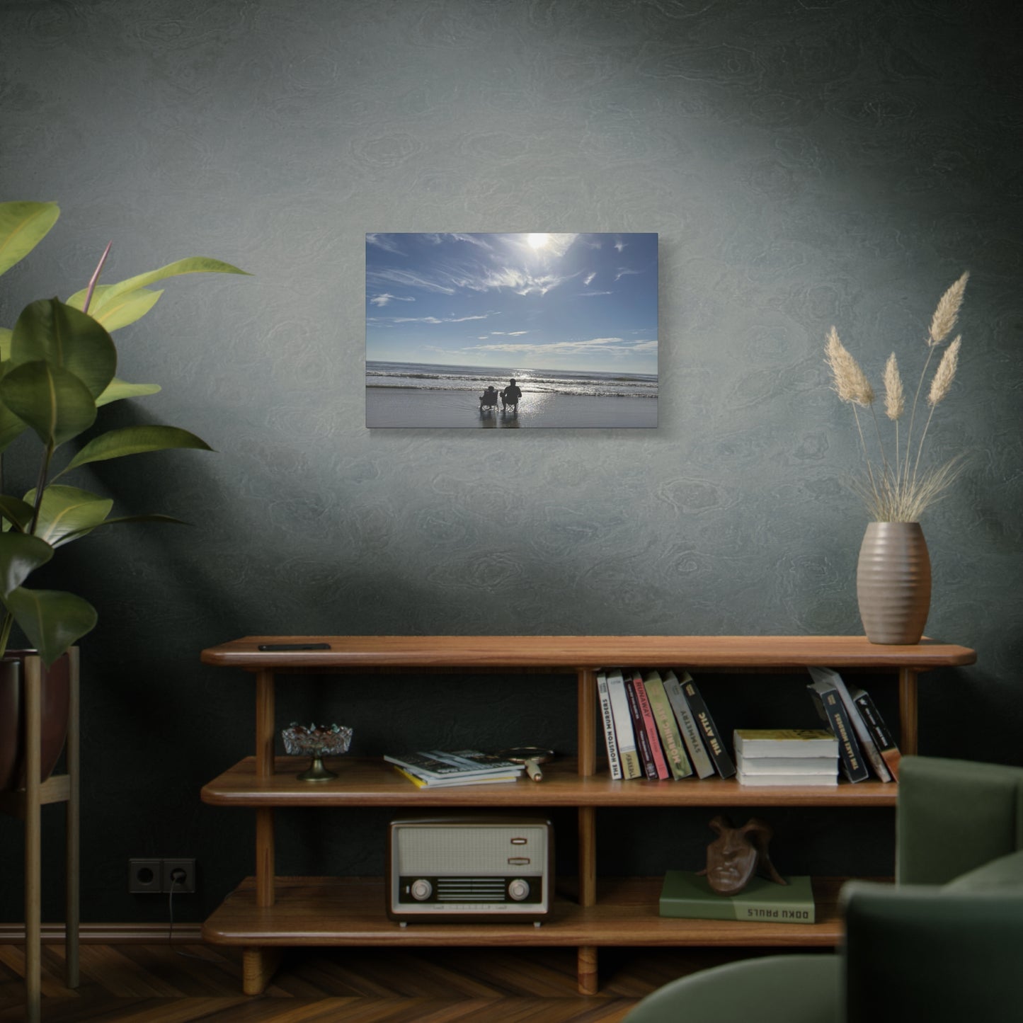 Beach Sunset Canvas Art, Stretched Canvas Print, Coastal Home Decor, Ocean Wall Art, Serene Landscape Painting