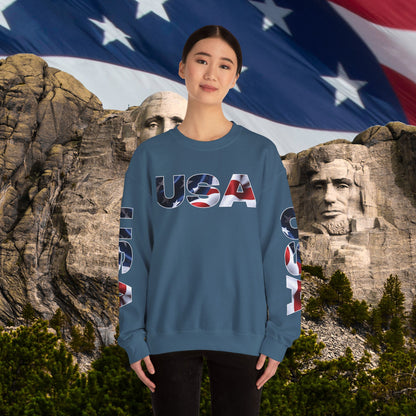 Patriotic USA Crewneck Sweatshirt - Unisex Heavy Blend - American Pride - National Pride Gift - S-5XL