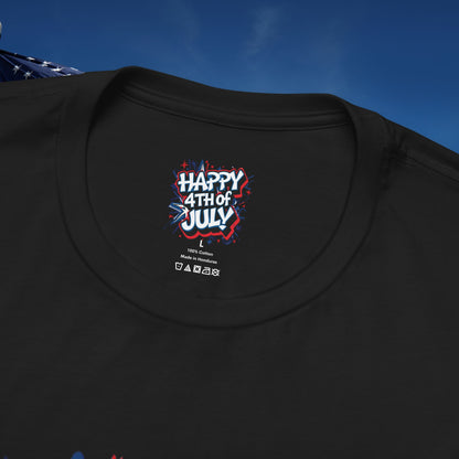 Happy 4th Of July Unisex Jersey Short Sleeve Tee, Independence Day T-Shirt, Patriotic Shirt, Red White Blue Tee, USA Celebration Top