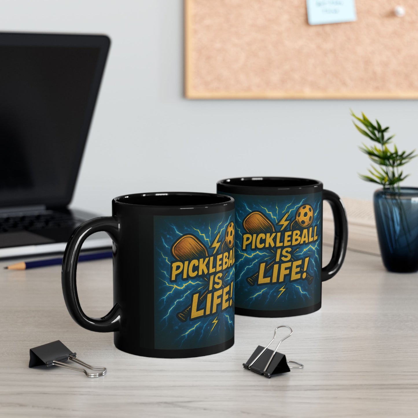 Pickleball Is Life! Design - 11oz 15oz - Ceramic Coffee Mug - Perfect Gift for Players - Gift For Her - Gift For Him - Birthday Gift - Black Coffee Cup - Pickleball Gift - Sports Mug - Fun Drink-ware - Unique Kitchen Decor