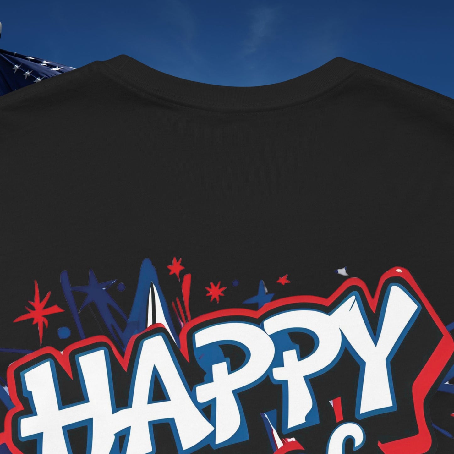 Happy 4th Of July Unisex Jersey Short Sleeve Tee, Independence Day T-Shirt, Patriotic Shirt, Red White Blue Tee, USA Celebration Top