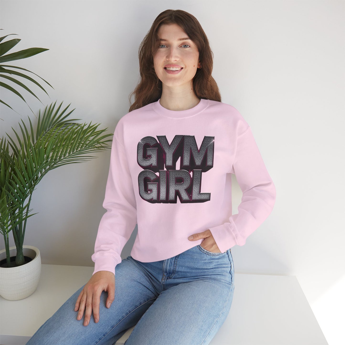 Gym Girl Crewneck Sweatshirt - Stylish Fitness Apparel - Women's Workout Sweatshirt - S-4XL
