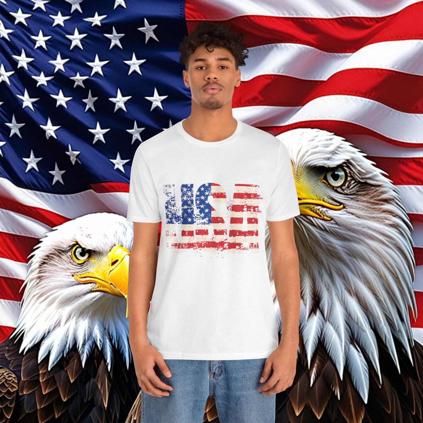 USA - Red White Blue - American Flag - Classic Unisex Tee - Holiday Gift - Patriotic Pride