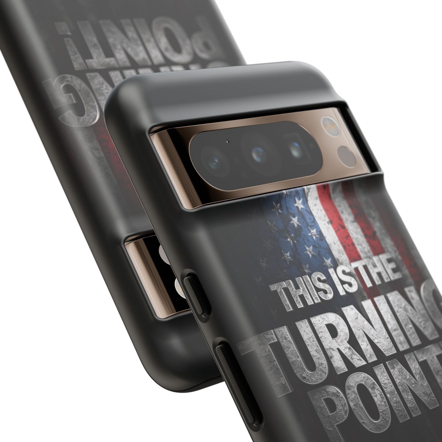Stunning Patriotic Protective Cell Phone Case -  Charlie Kirk - This Is The Turning Point! - Red White Blue - Beautiful American Flag Backdrop Design - Perfect Gift for Everyday Use, Durable Cover, Stylish Protection