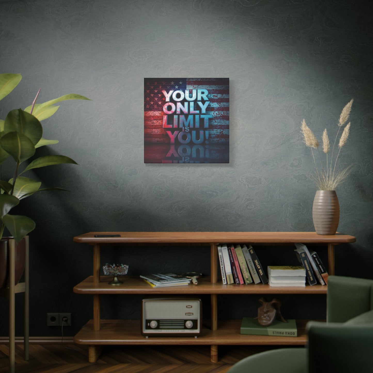 Motivational Wall Art Canvas, Your Only Limit Is You! Inspirational Decor for Home Office, Inspirational Gift, American Flag, Limitless Living, Personal [...]