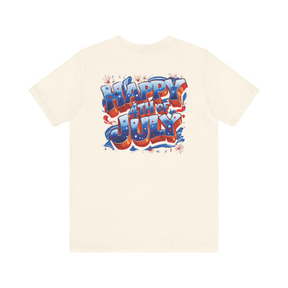Happy 4th Of July, Print Design T-Shirt, Independence Day, American Flag, Bald Eagle, Red White Blue