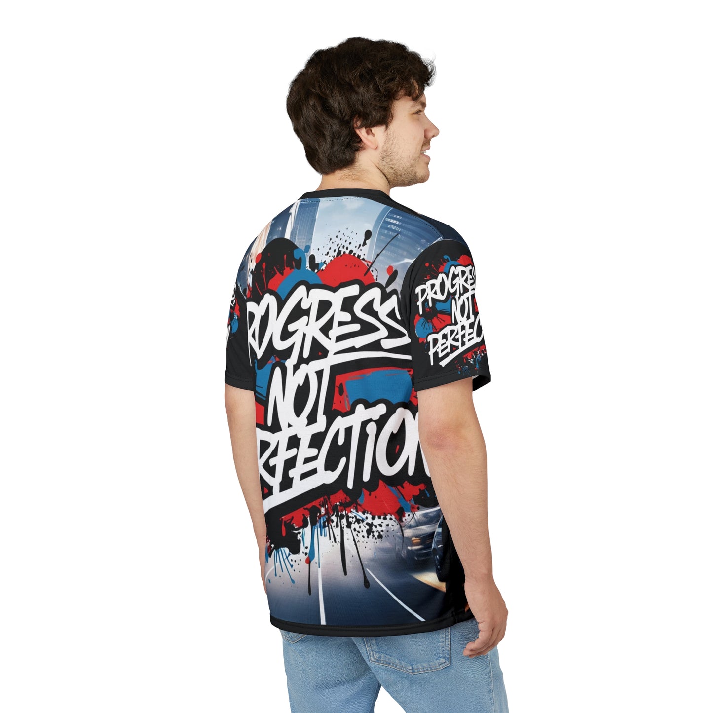 💥 Progress Not Perfection  💥  Stylish   Print  💥  Unisex Graphic Tee 💥  Bold Street Art Design 💥   Motivational Style  💥  Sizes  US  S-3XL  💥