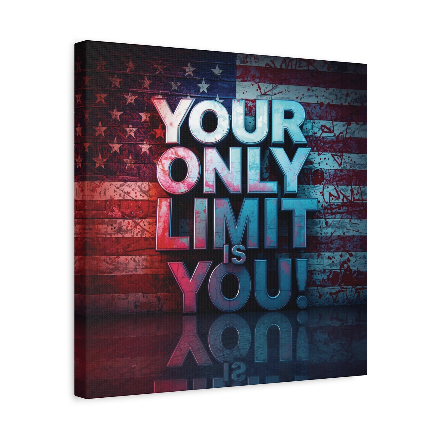 Motivational Wall Art Canvas, Your Only Limit Is You! Inspirational Decor for Home Office, Inspirational Gift, American Flag, Limitless Living, Personal [...]