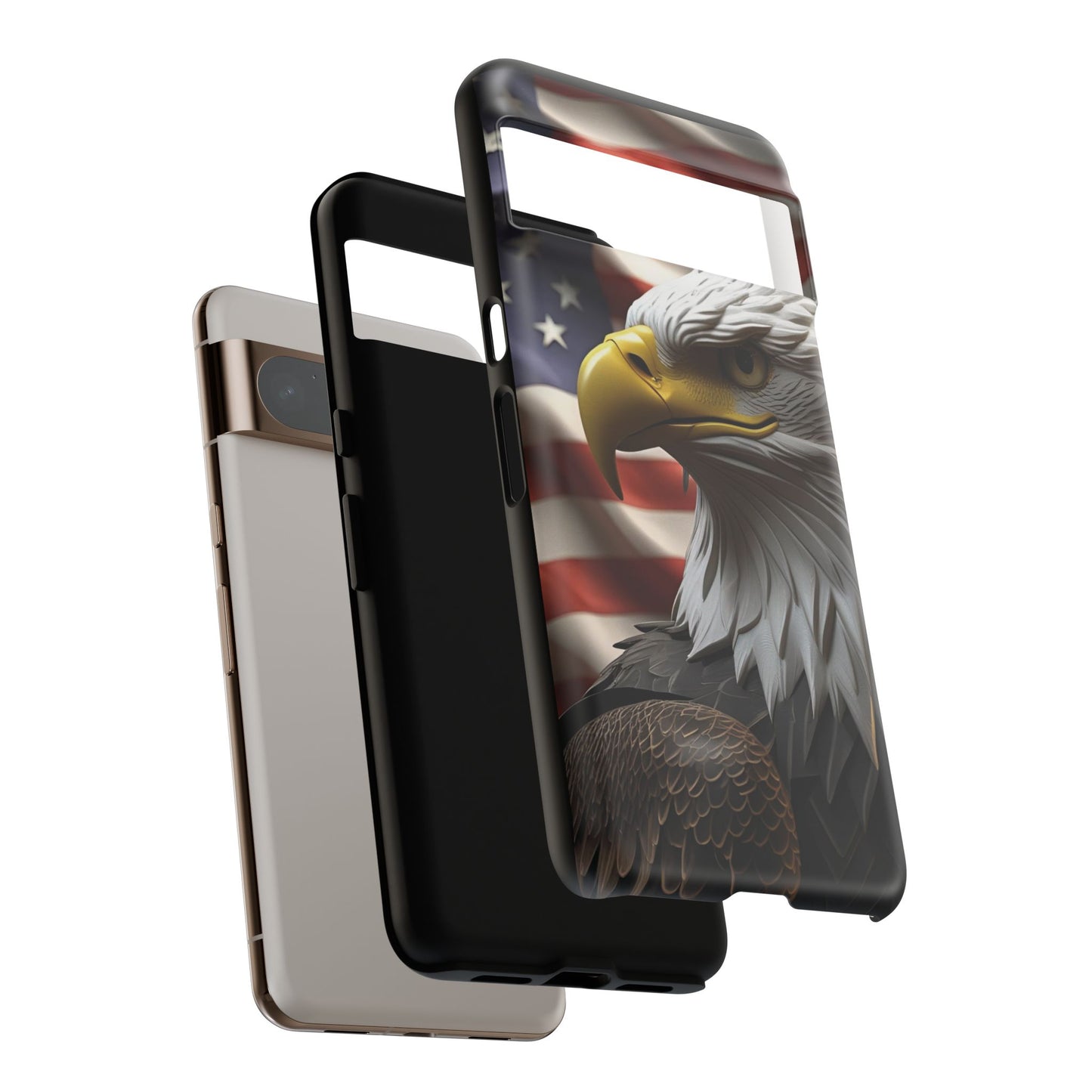 Tough Phone Cases - Patriotic - American Flag Eagle Design - Red White & Blue - Multiple Sizes -