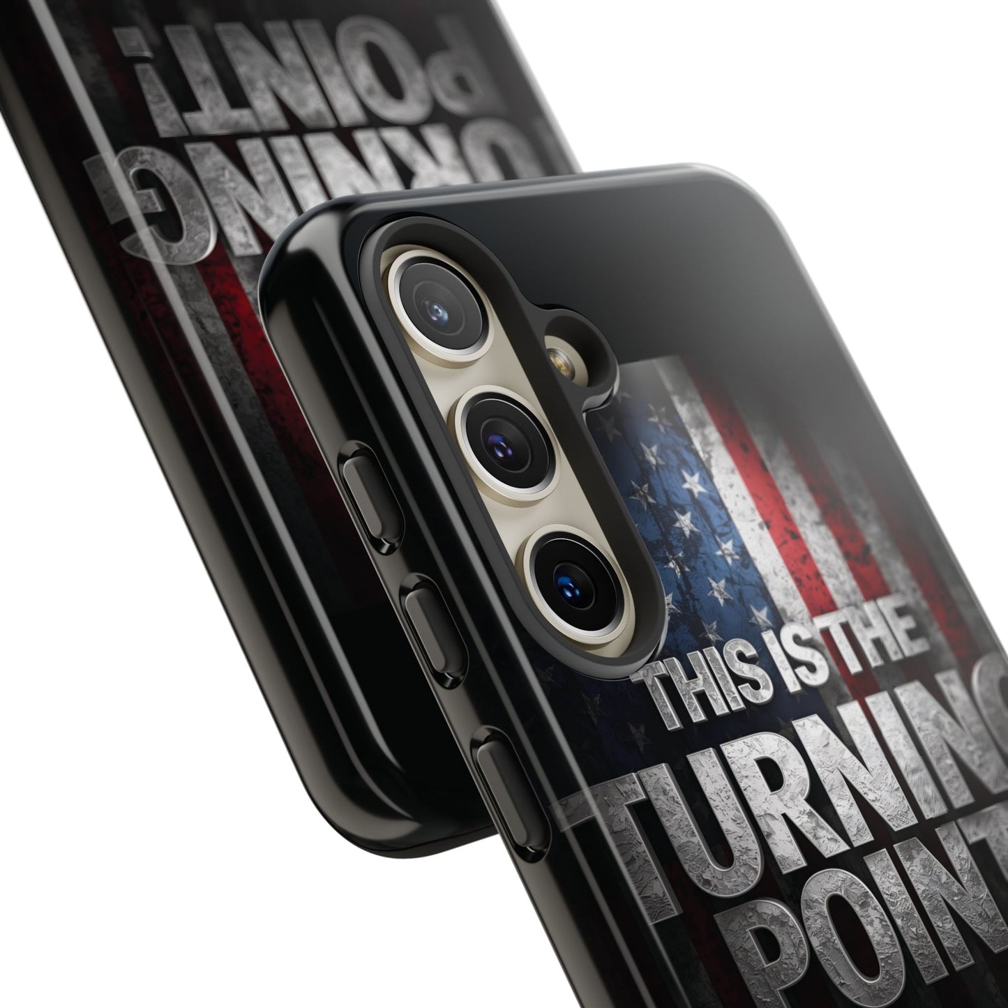Stunning Patriotic Protective Cell Phone Case -  Charlie Kirk - This Is The Turning Point! - Red White Blue - Beautiful American Flag Backdrop Design - Perfect Gift for Everyday Use, Durable Cover, Stylish Protection