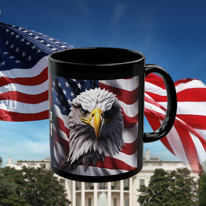 Patriotic Mug,   Memorial Day Gift,   American Flag,   Bald Eagle,   11oz,   Thank You For Your Service!