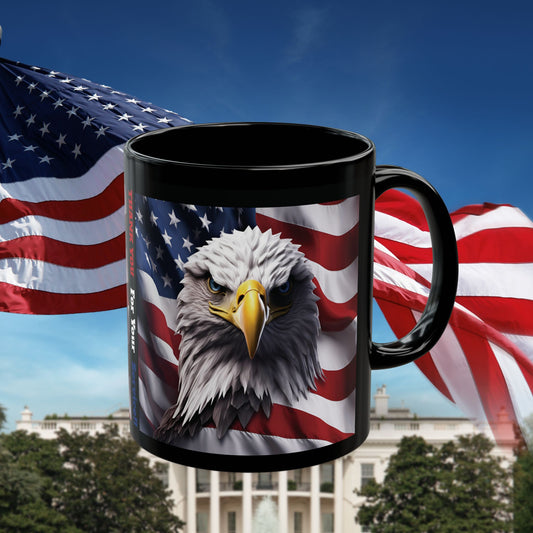 Patriotic Mug,   Memorial Day Gift,   American Flag,   Bald Eagle,   11oz,   Thank You For Your Service!