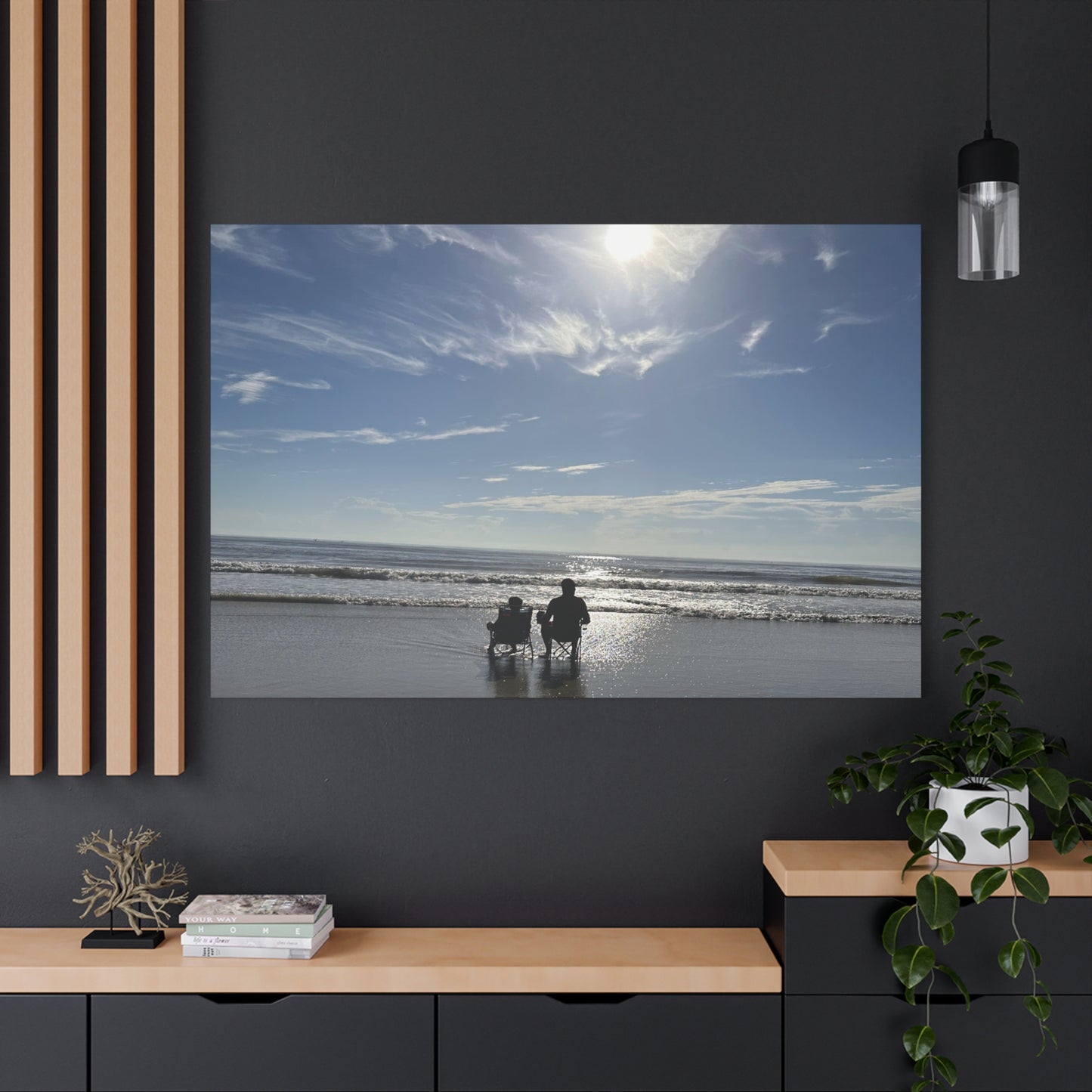 Beach Sunset Canvas Art, Stretched Canvas Print, Coastal Home Decor, Ocean Wall Art, Serene Landscape Painting