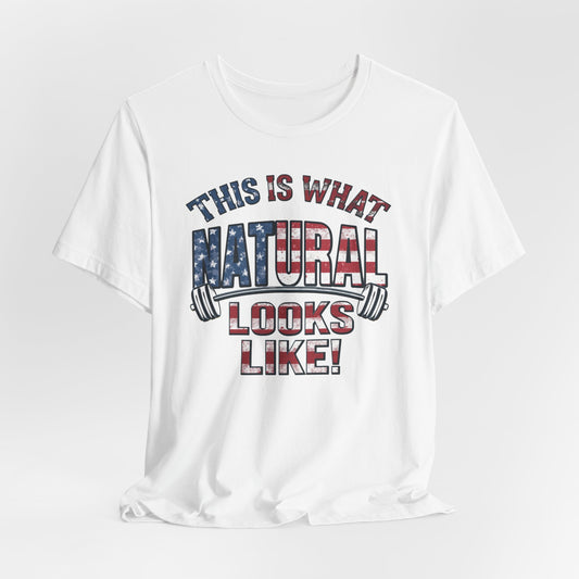 American Flag Natural Looks Fitness T-Shirt | Patriotic Gym Tee