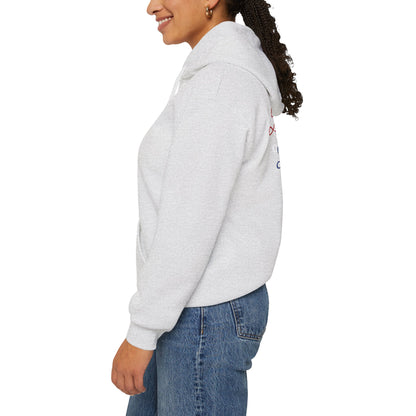 Blessed Hoodie – Patriotic Red, White & Blue Unisex Pullover Sweatshirt with Front & Back Print – Cozy, Positive Vibes Gift