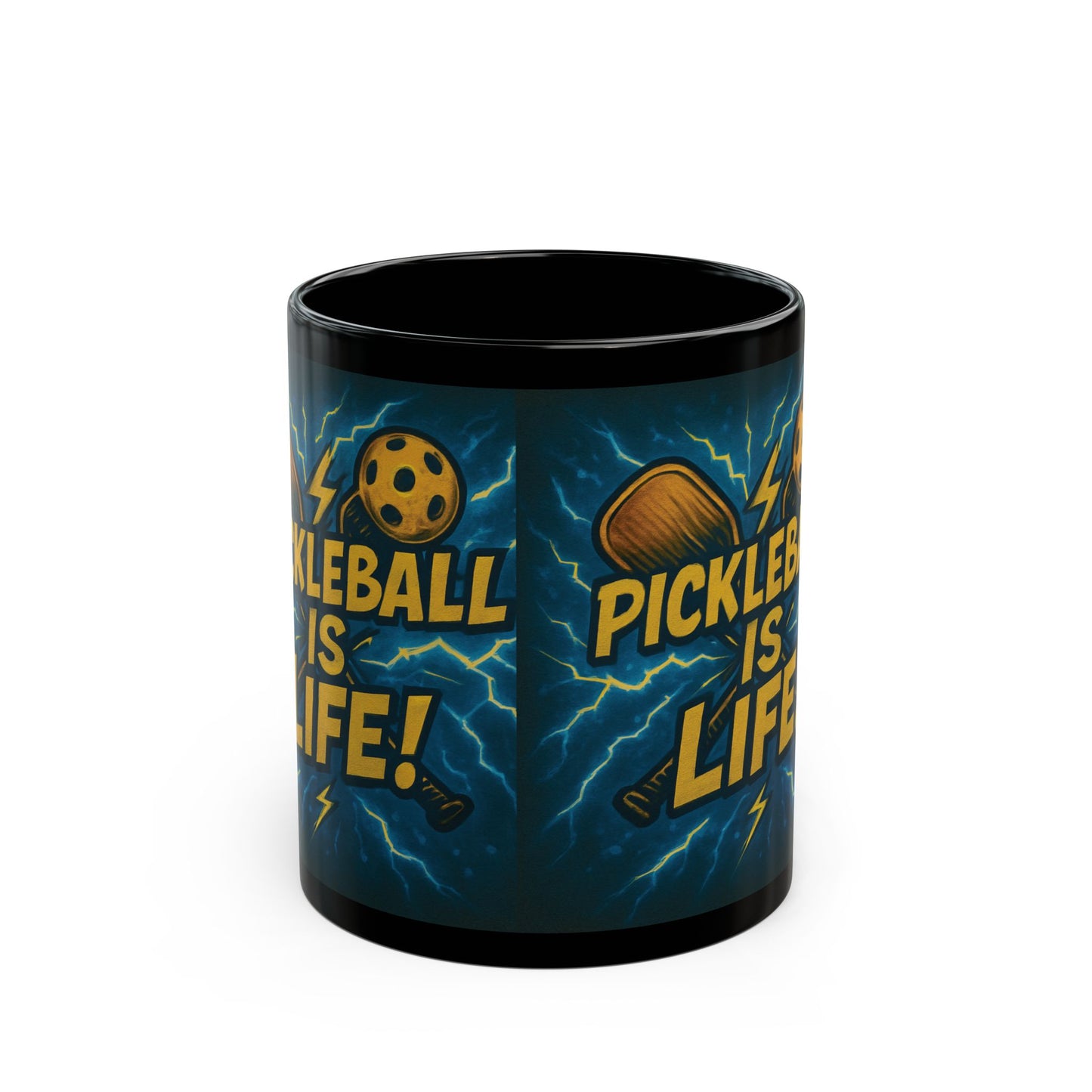 Pickleball Is Life! Design - 11oz 15oz - Ceramic Coffee Mug - Perfect Gift for Players - Gift For Her - Gift For Him - Birthday Gift - Black Coffee Cup - Pickleball Gift - Sports Mug - Fun Drink-ware - Unique Kitchen Decor