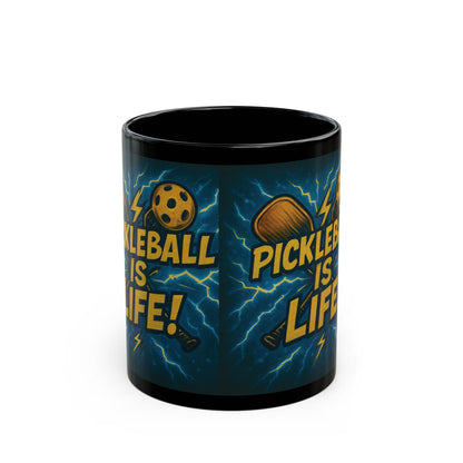 Pickleball Is Life! Design - 11oz 15oz - Ceramic Coffee Mug - Perfect Gift for Players - Gift For Her - Gift For Him - Birthday Gift - Black Coffee Cup - Pickleball Gift - Sports Mug - Fun Drink-ware - Unique Kitchen Decor