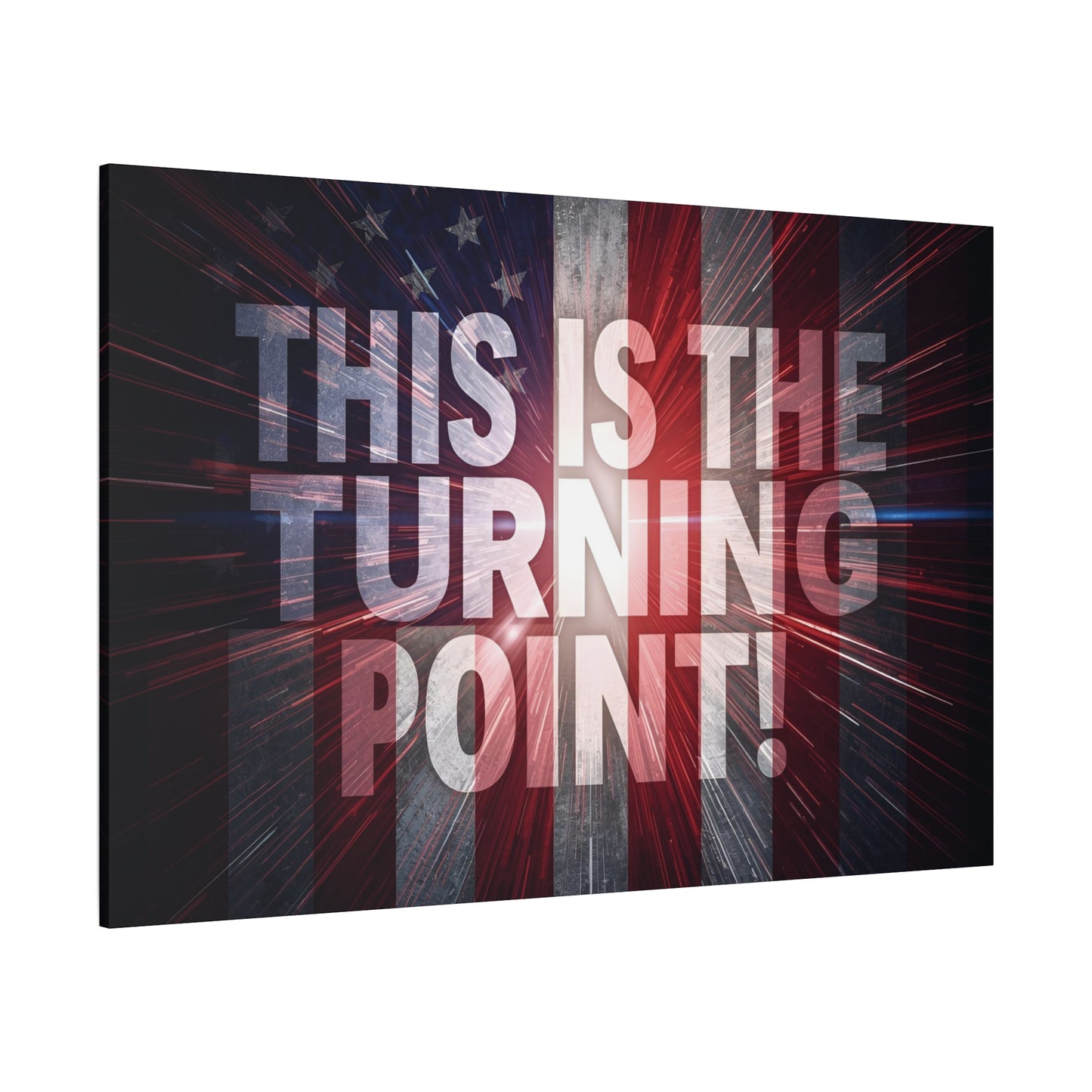 Charlie Kirk - This Is The Turning Point! - Red White Blue - Stunning American Flag Backdrop Design - Patriotic - Motivational Wall Art - Canvas - Multiple Sizes