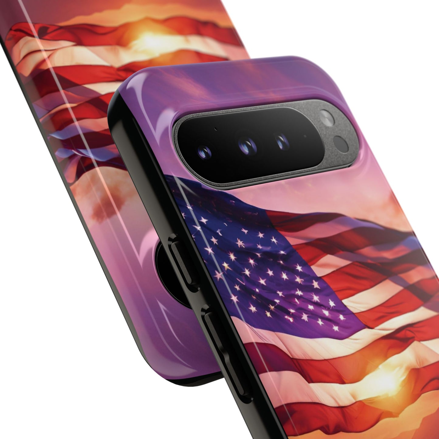 Stylish Phone Case - American Flag At Sunset Design - Patriotic Gift for Veterans - Independence Day -  Summer Vibes -