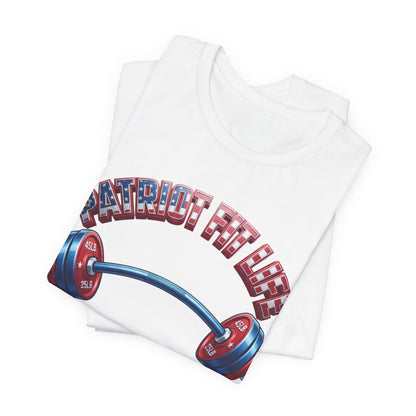 Patriot Fit Life T-Shirt | American Flag Barbell Arch Gym Tee – LIVE FIT